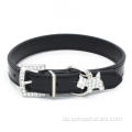 Hochwertige Bling -Designer Strass -PU -Hundehalsband